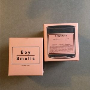 Boy smells candle